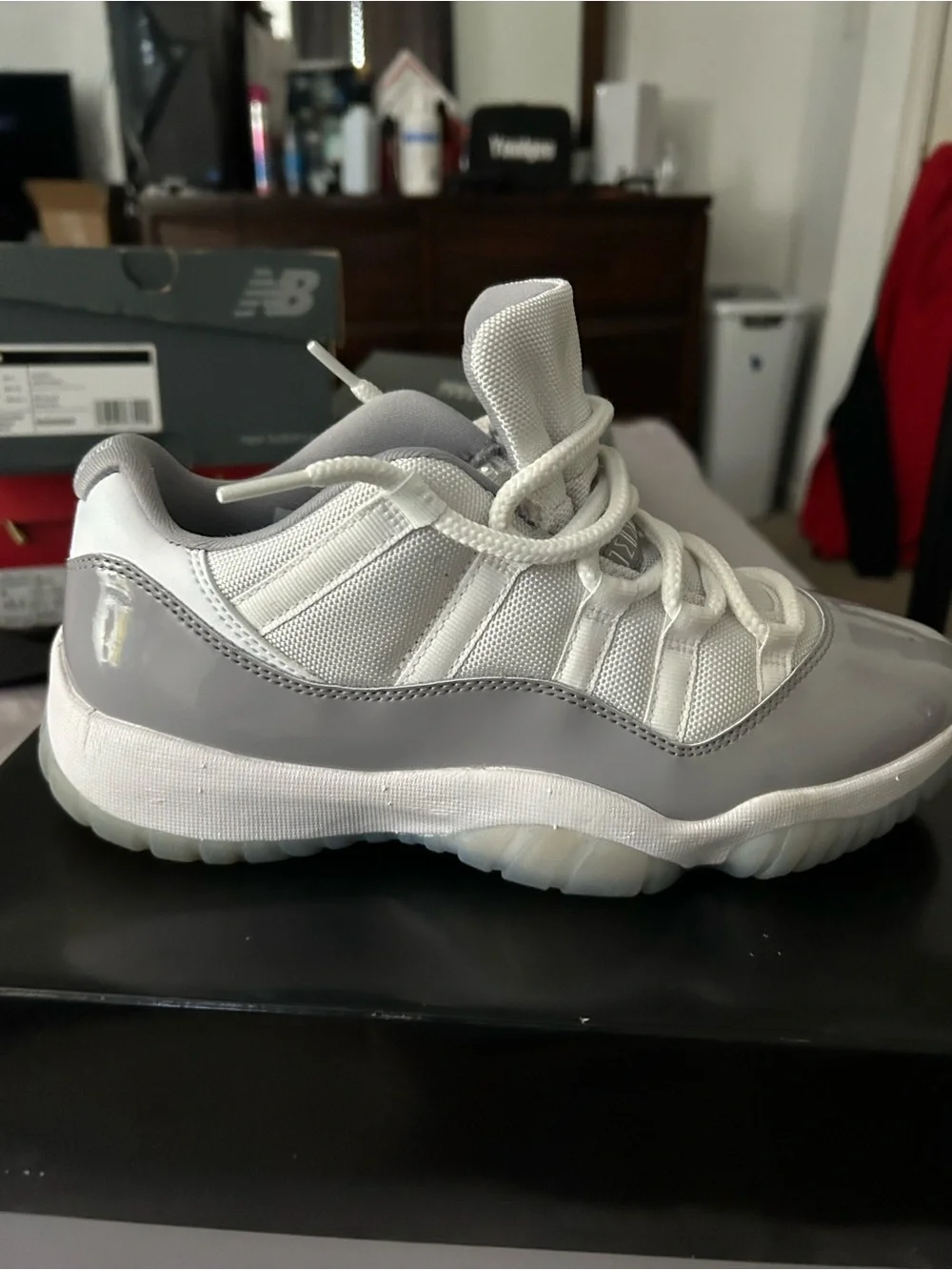 Jordan men’s White and Gray High-Top Sneaker